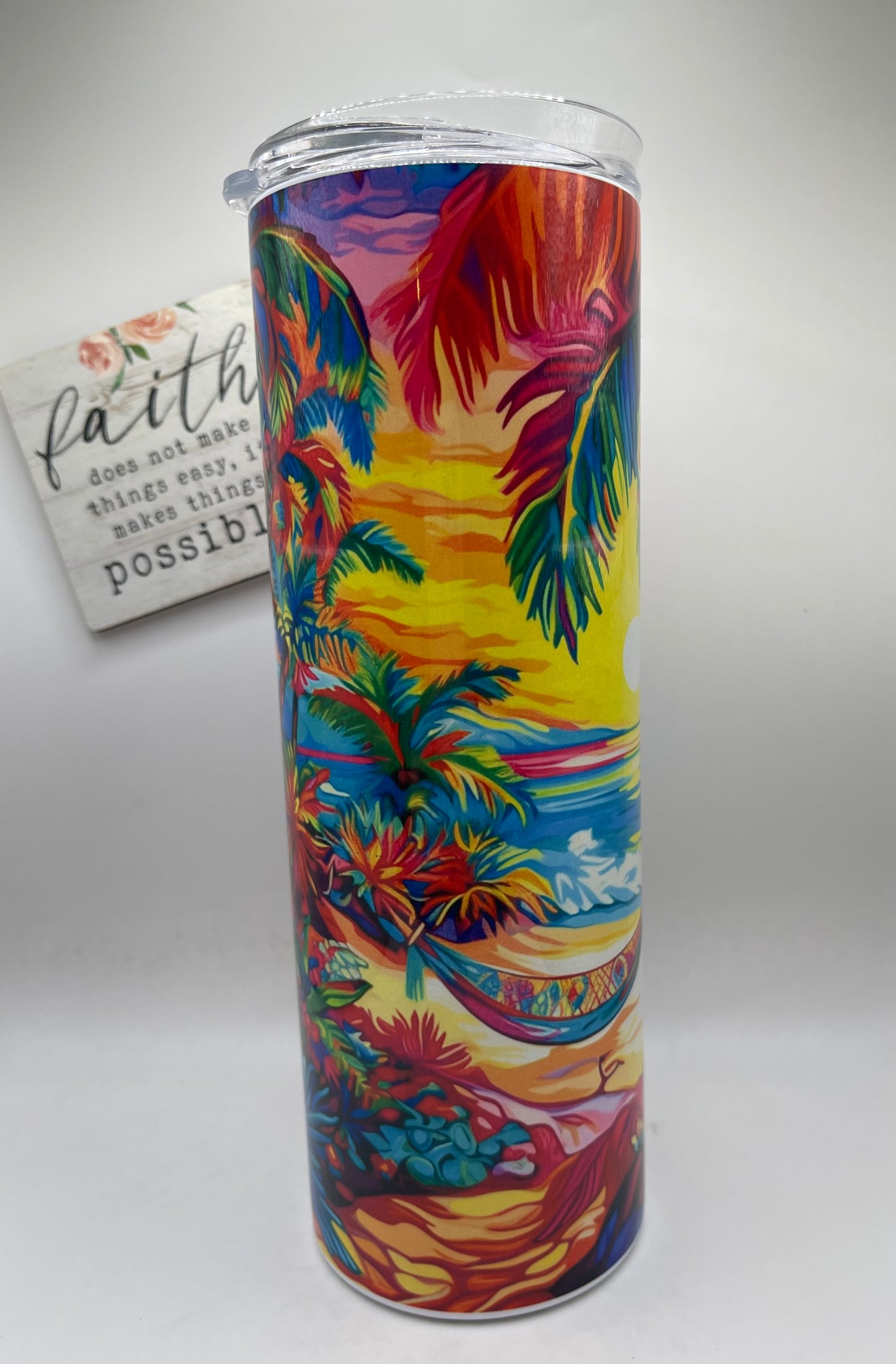 20oz Tall Skinny Tropical Sunset