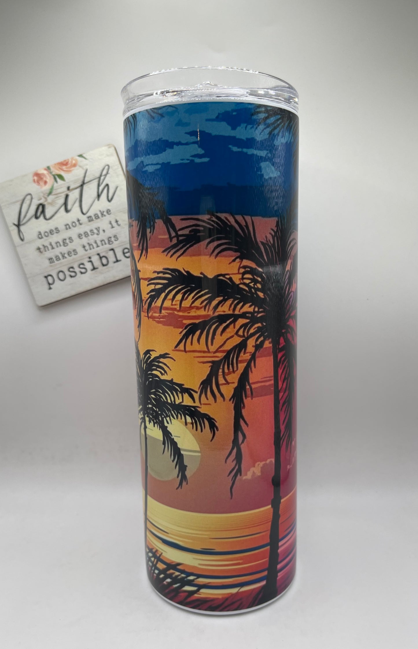 20oz Tall Skinny Sunset Palm