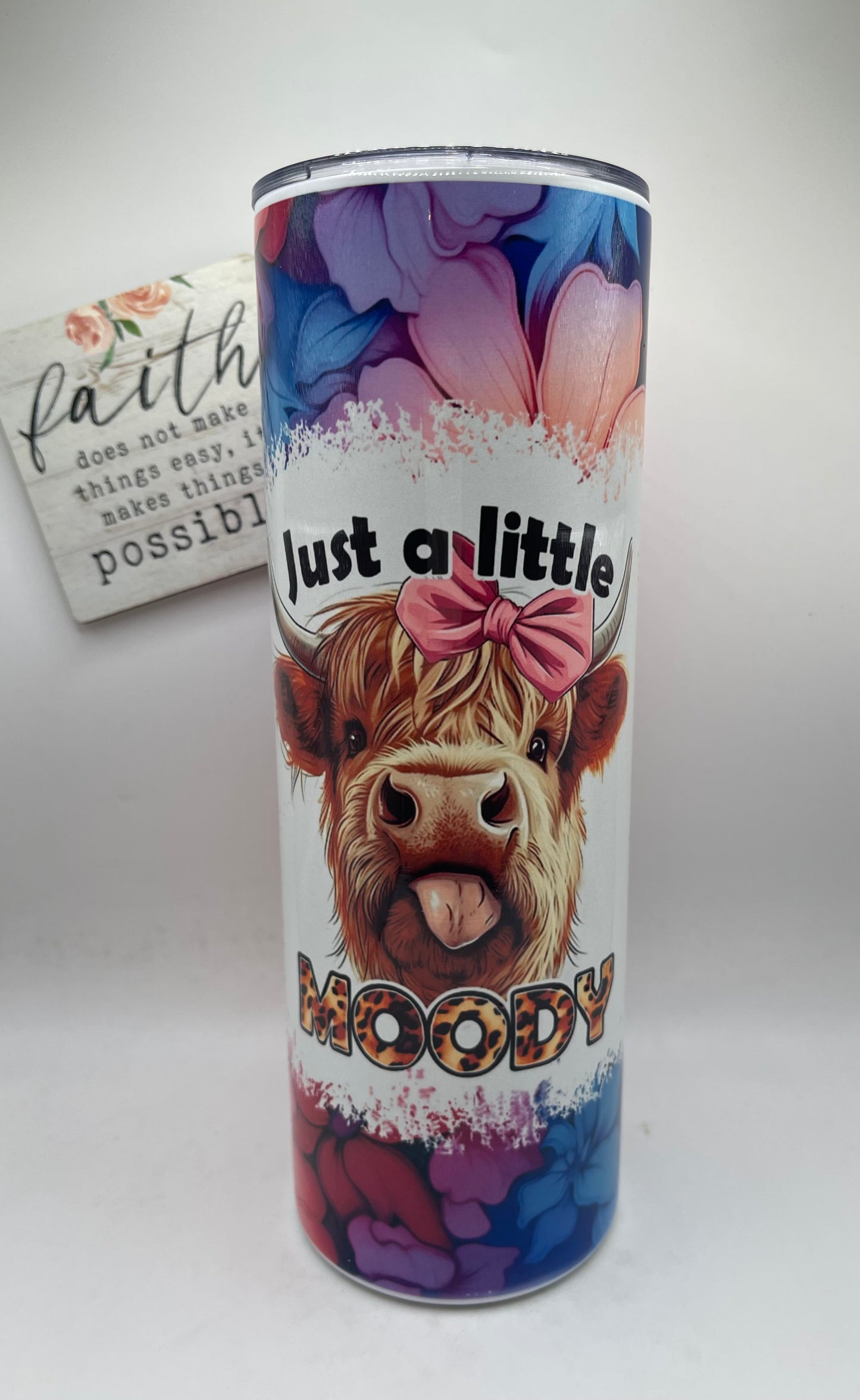 20oz Tall Skinny Highland Cow Moody