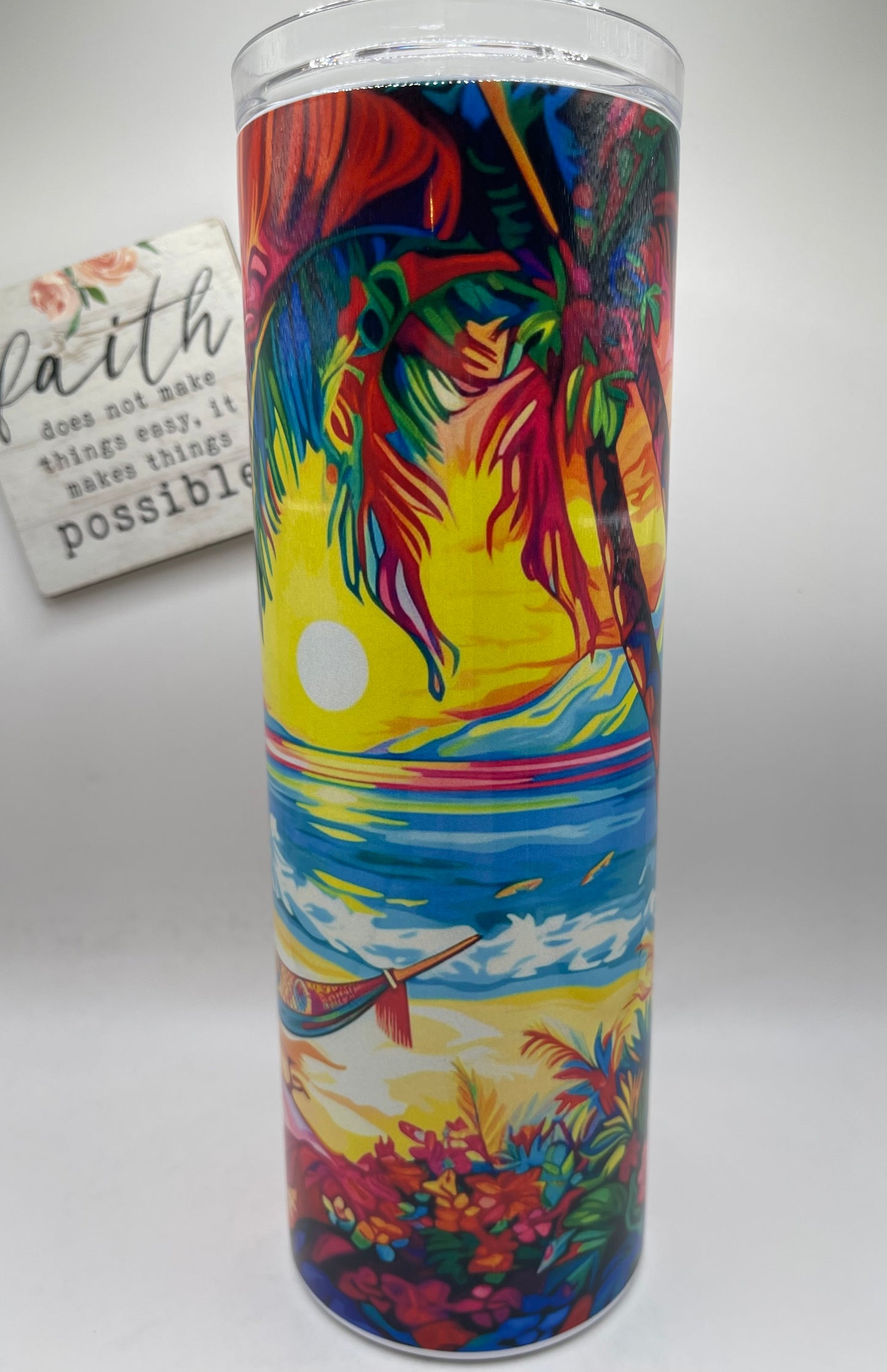 20oz Tall Skinny Tropical Sunset