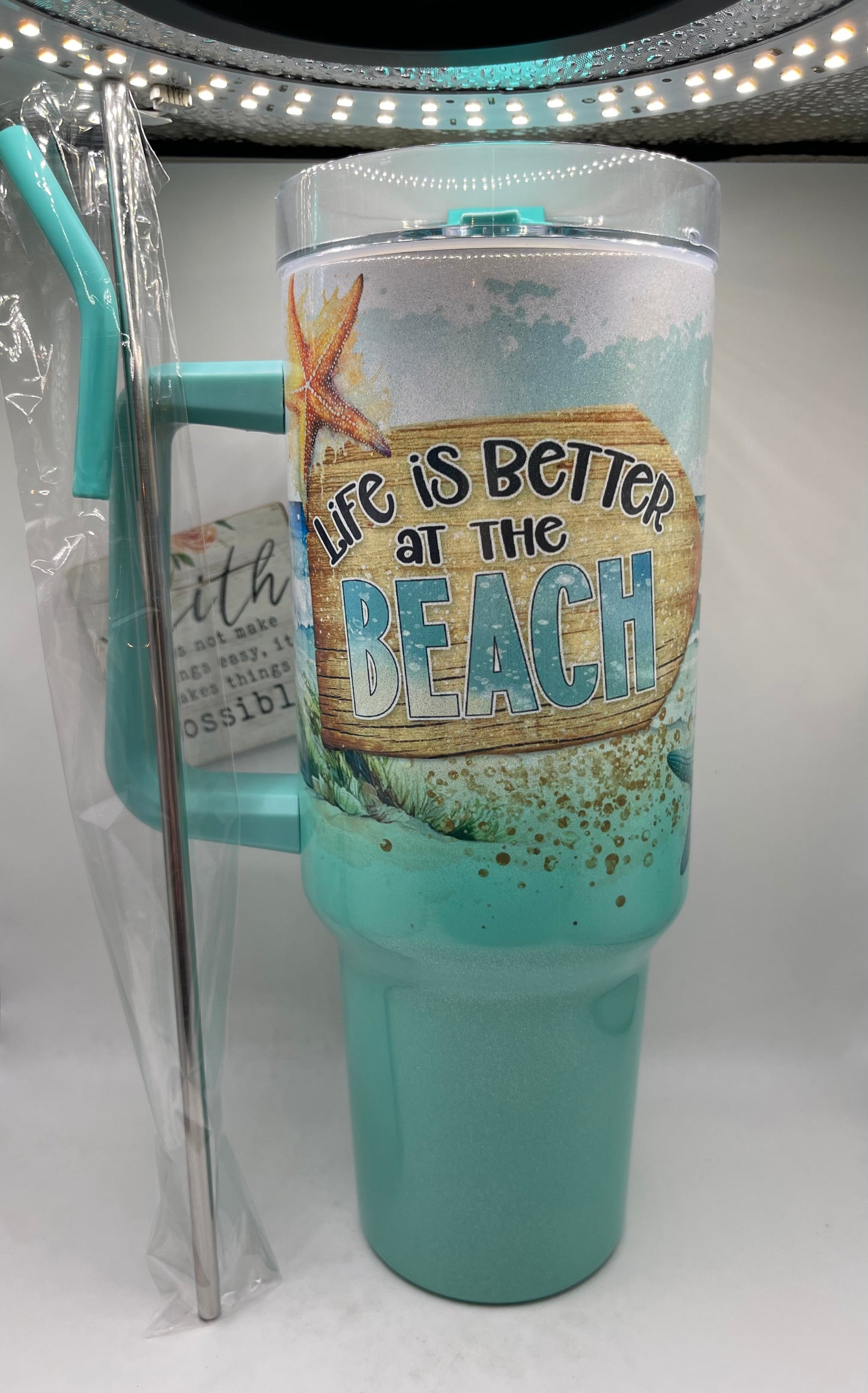 40oz. Tumbler with Handle-Better at the Beach