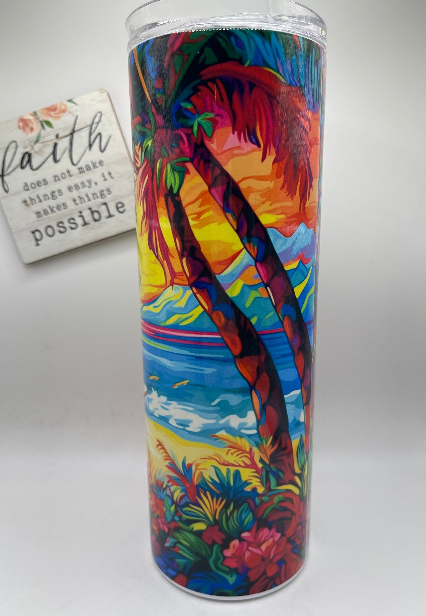 20oz Tall Skinny Tropical Sunset