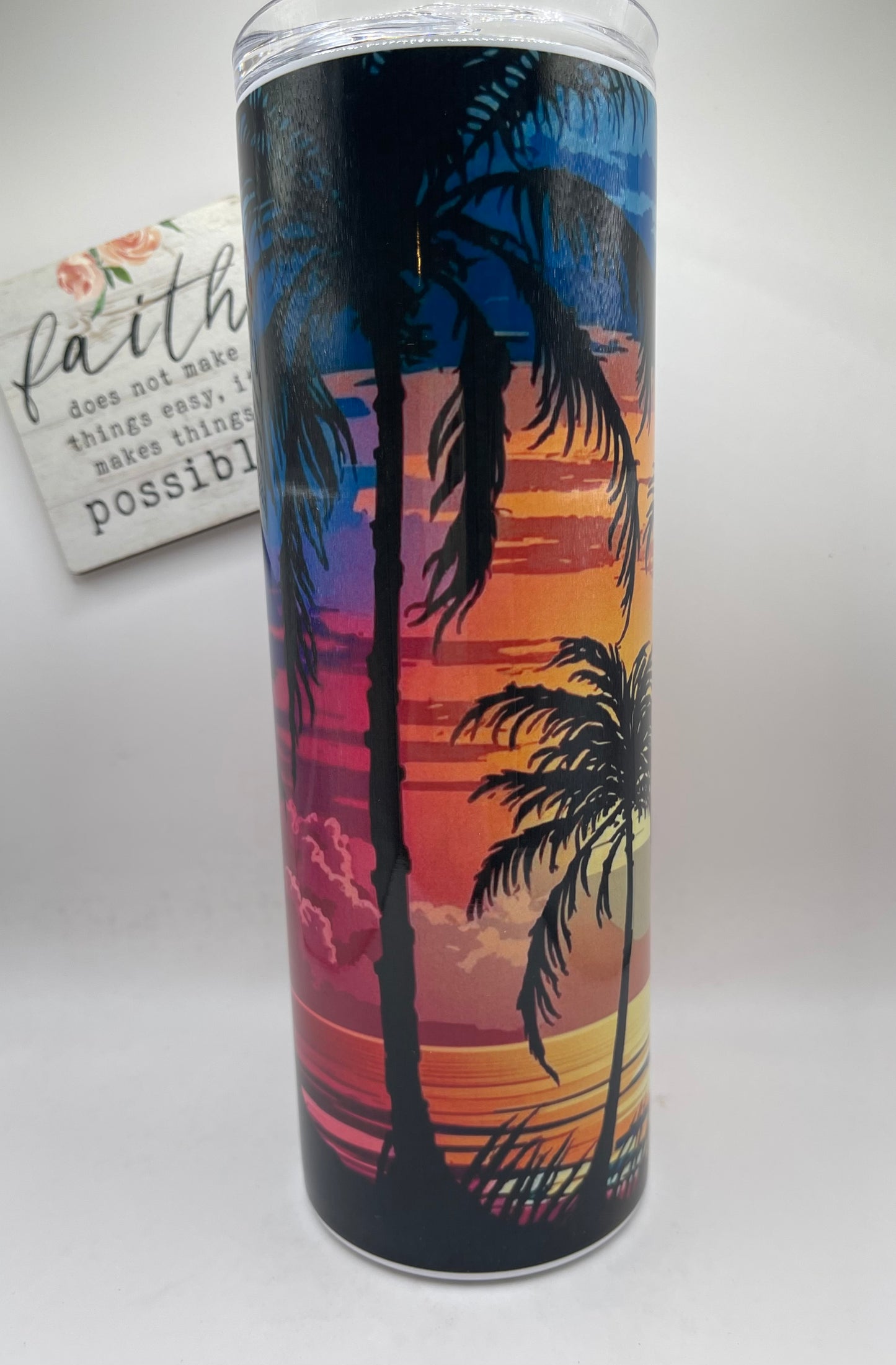 20oz Tall Skinny Sunset Palm