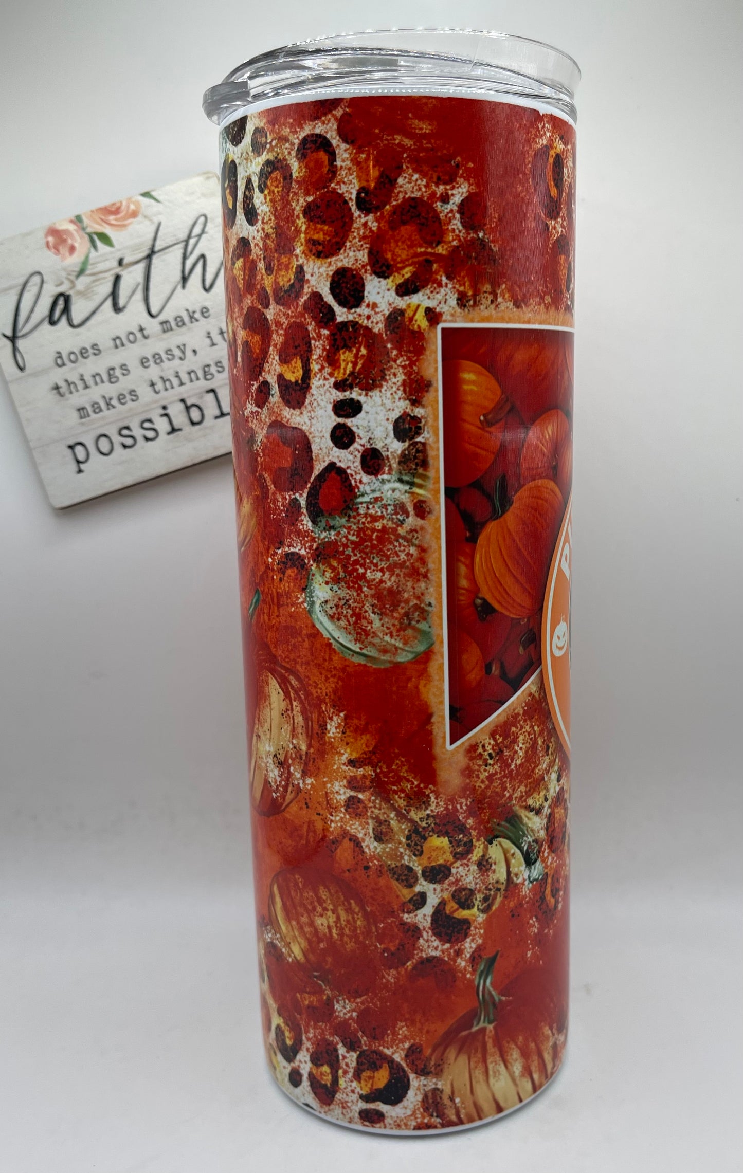 20oz Tall Skinny Pumpkin Spice Leopard Print