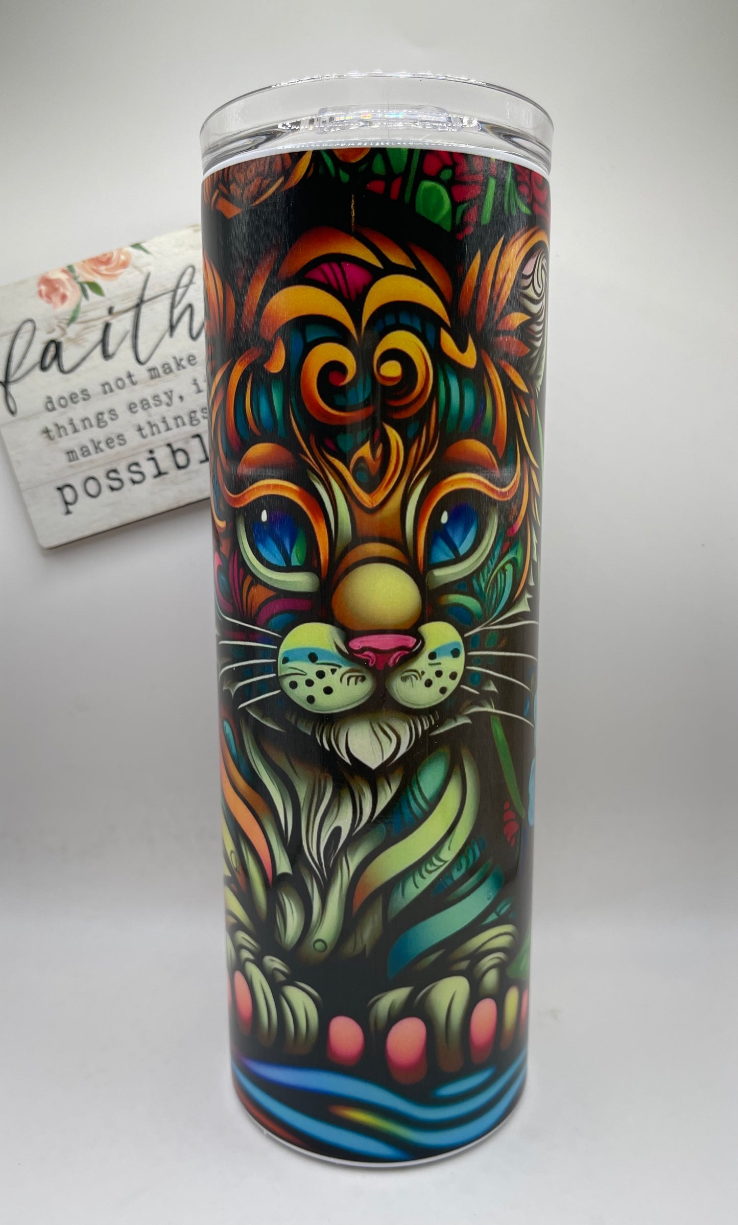 20oz Tall Skinny 3D Baby Tiger