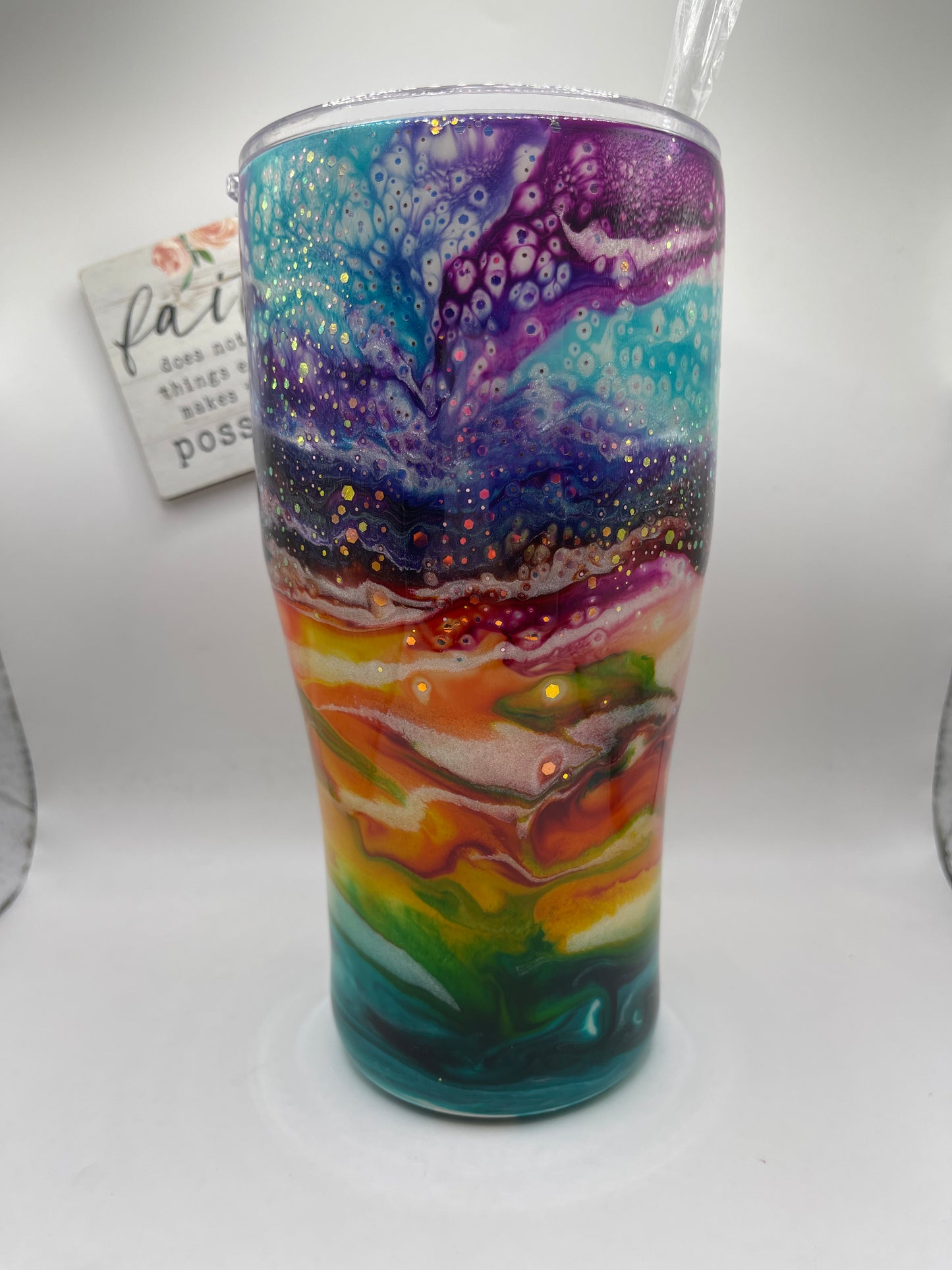 30oz. Curve Tumbler Alcohol Ink Drop