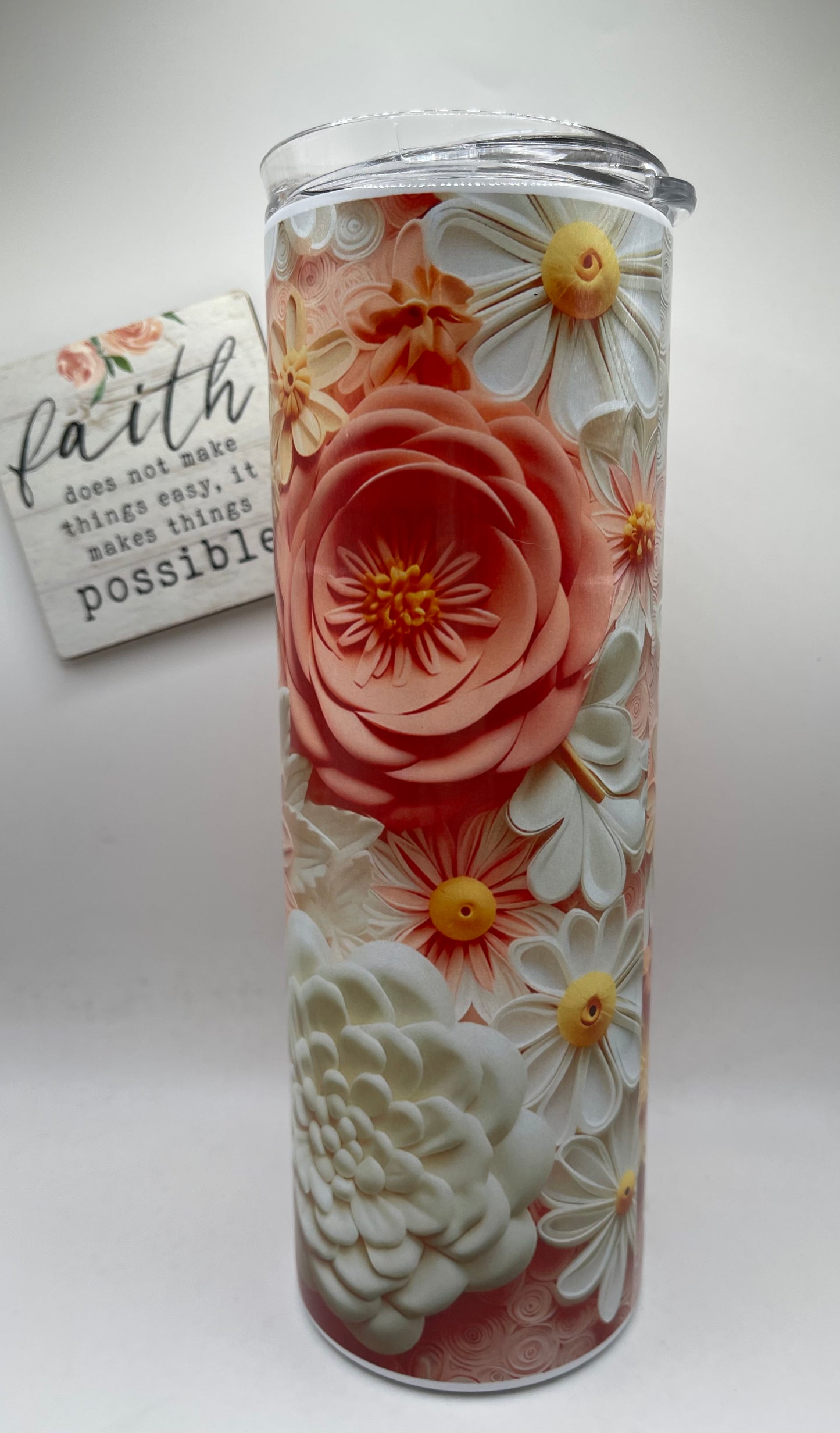 20oz Tall Skinny 3D Paper Flowers