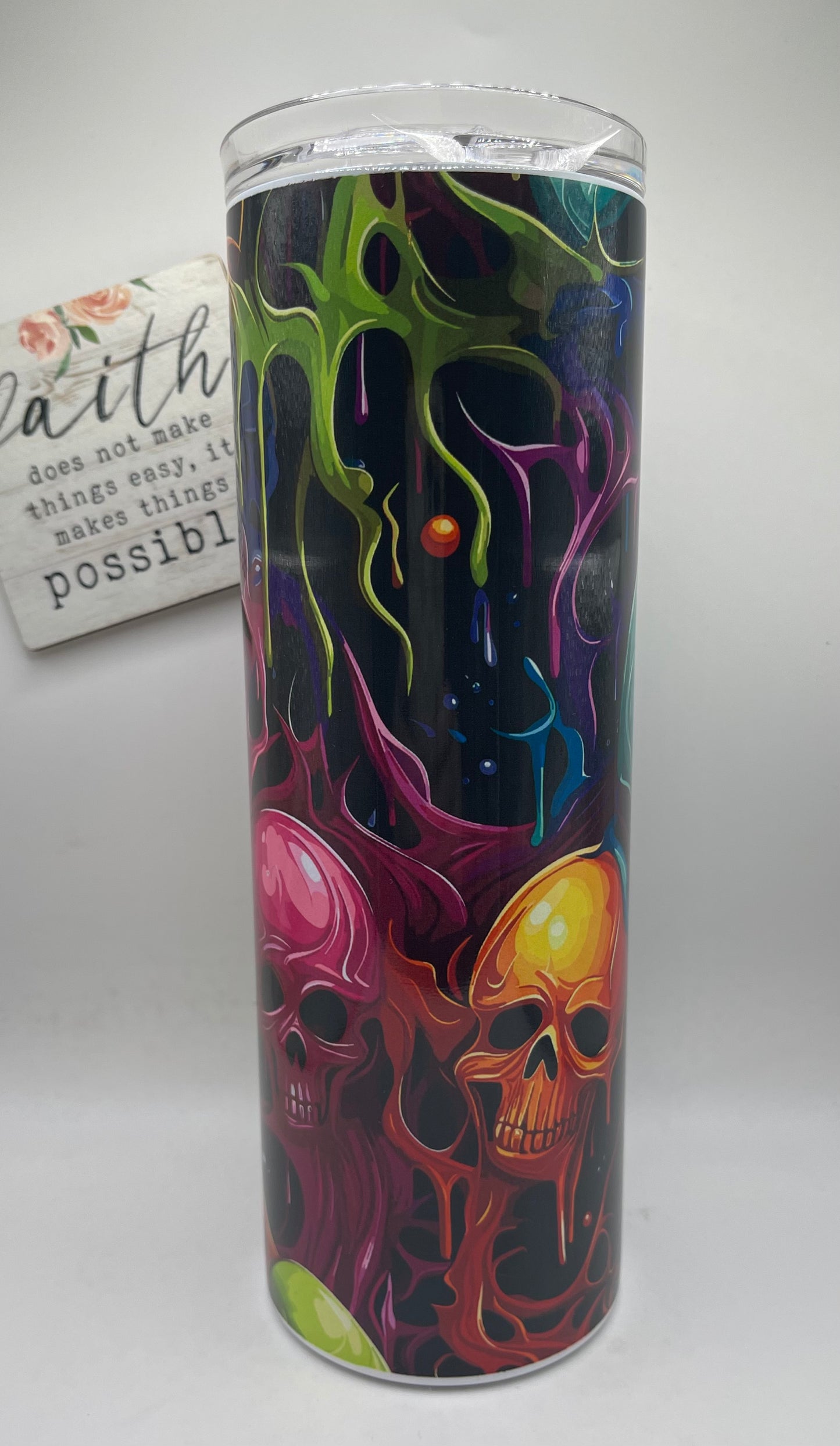 20oz. Tall Skinny Melting Skulls