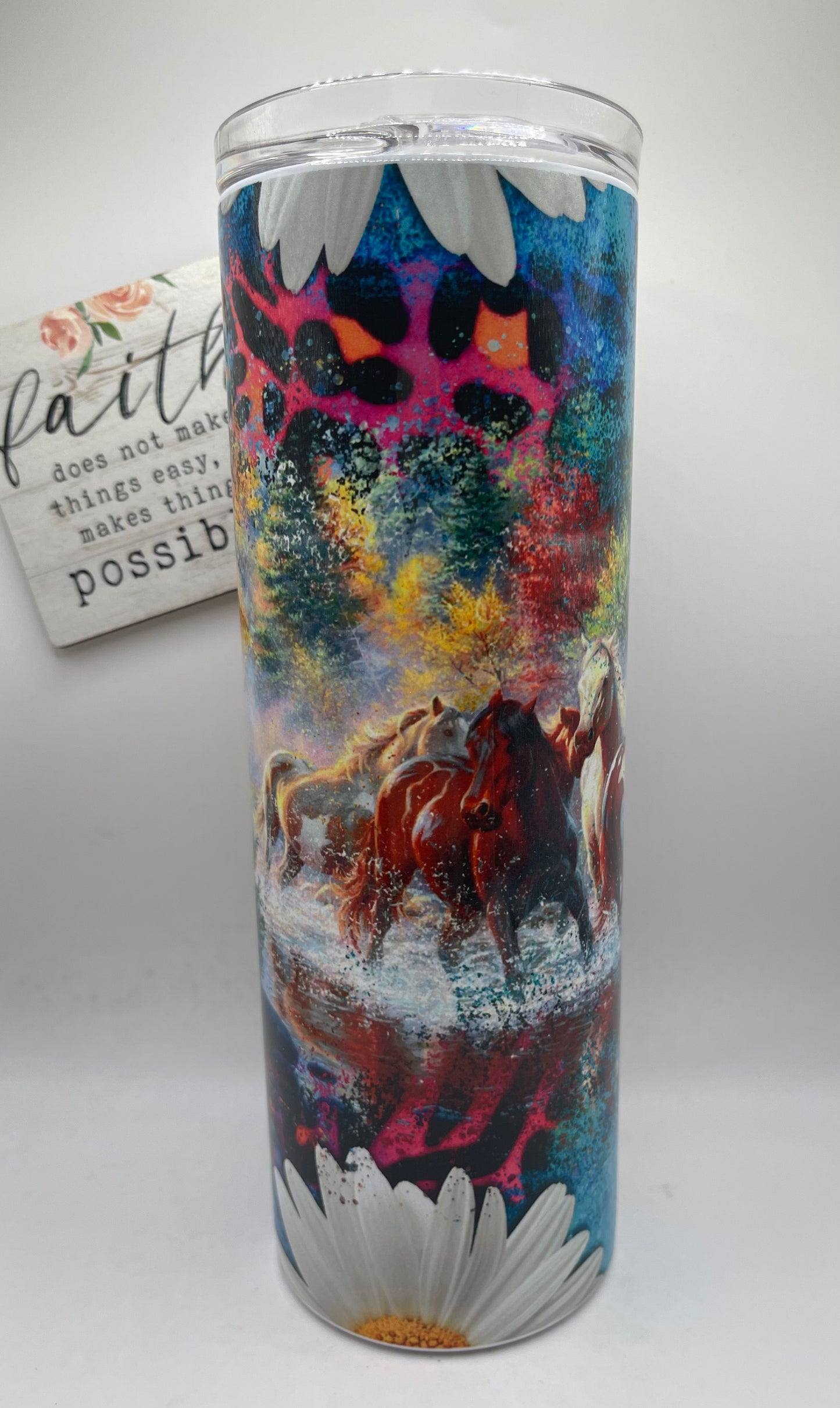 20oz. Tall skinny Wild Horses