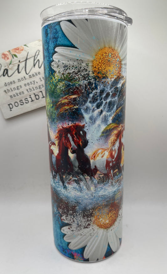 20oz. Tall skinny Wild Horses