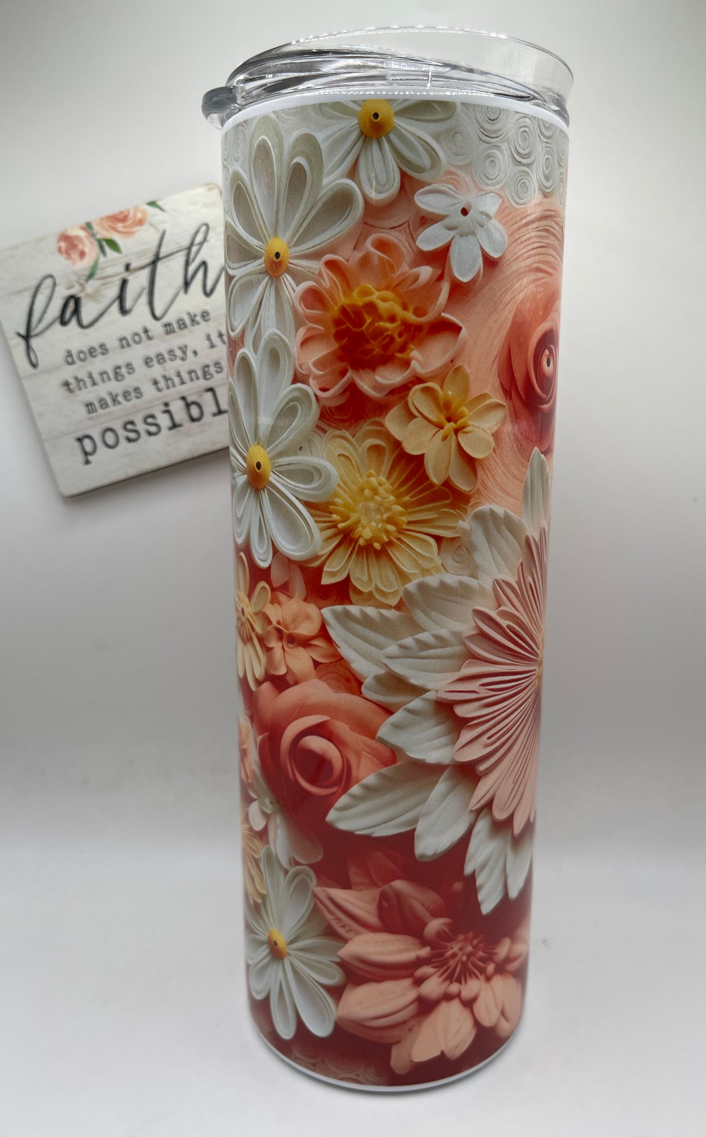 20oz Tall Skinny 3D Paper Flowers