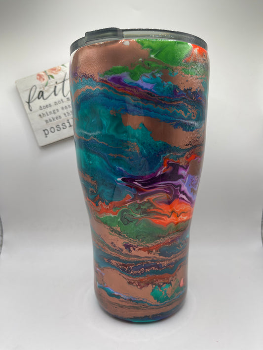 30oz. Curved Tumbler: Alcohol Ink Drop