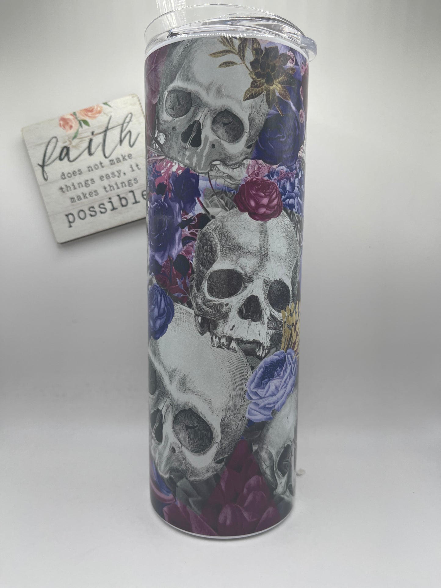 20oz Skull with Roses