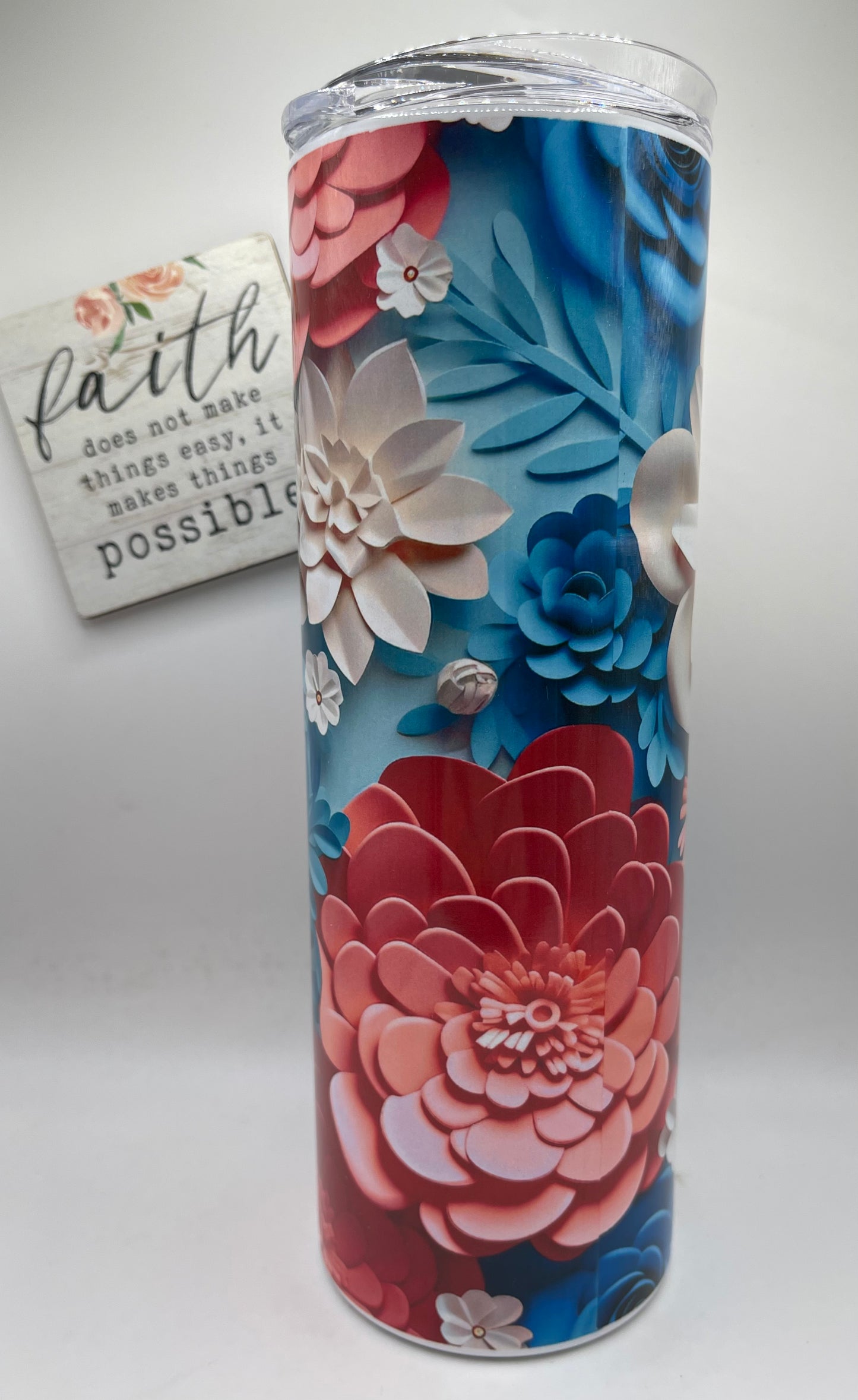 20oz Tall Skinny 3D Floral #2