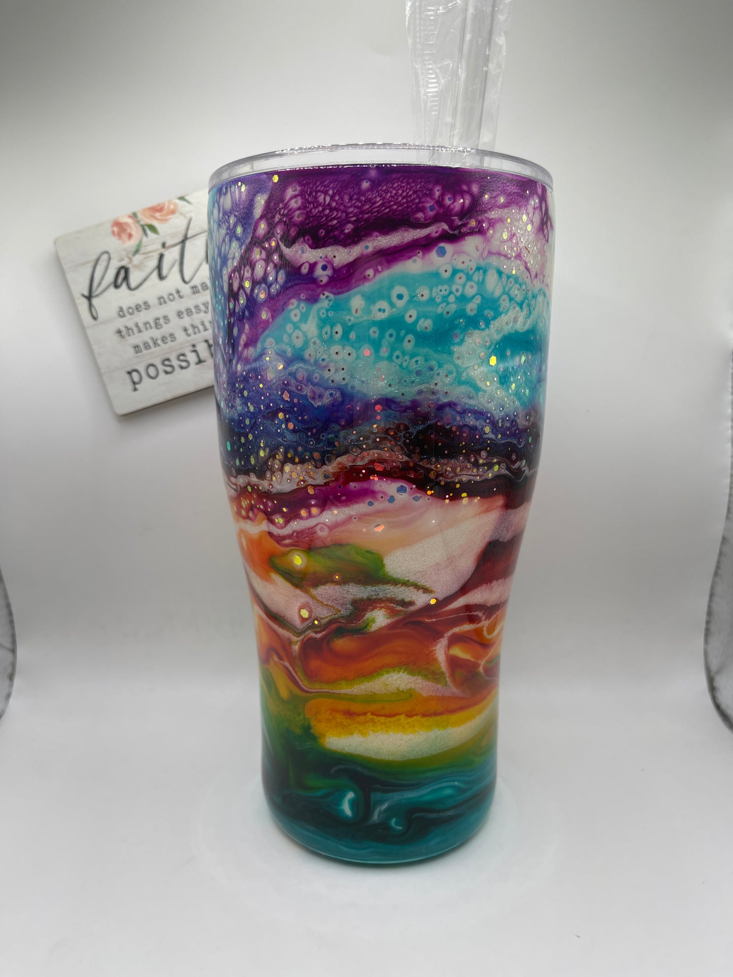 30oz. Curve Tumbler Alcohol Ink Drop