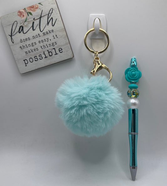 Beaded Pen & Keychain combo