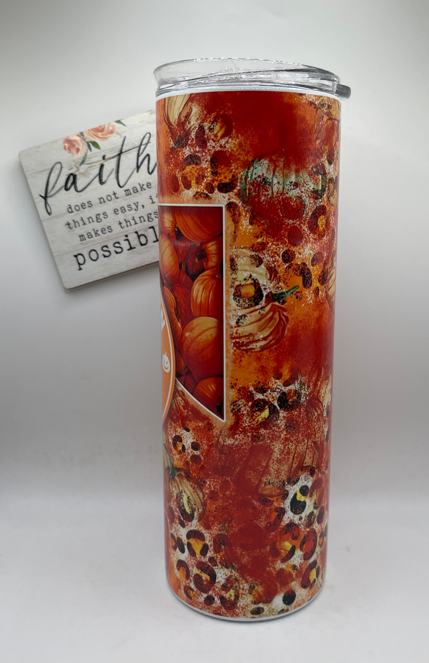 20oz Tall Skinny Pumpkin Spice Leopard Print