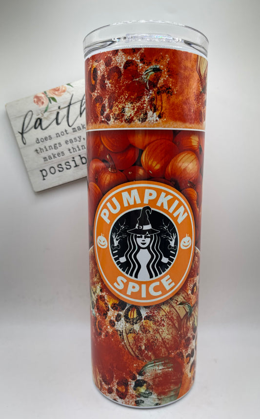 20oz Tall Skinny Pumpkin Spice Leopard Print