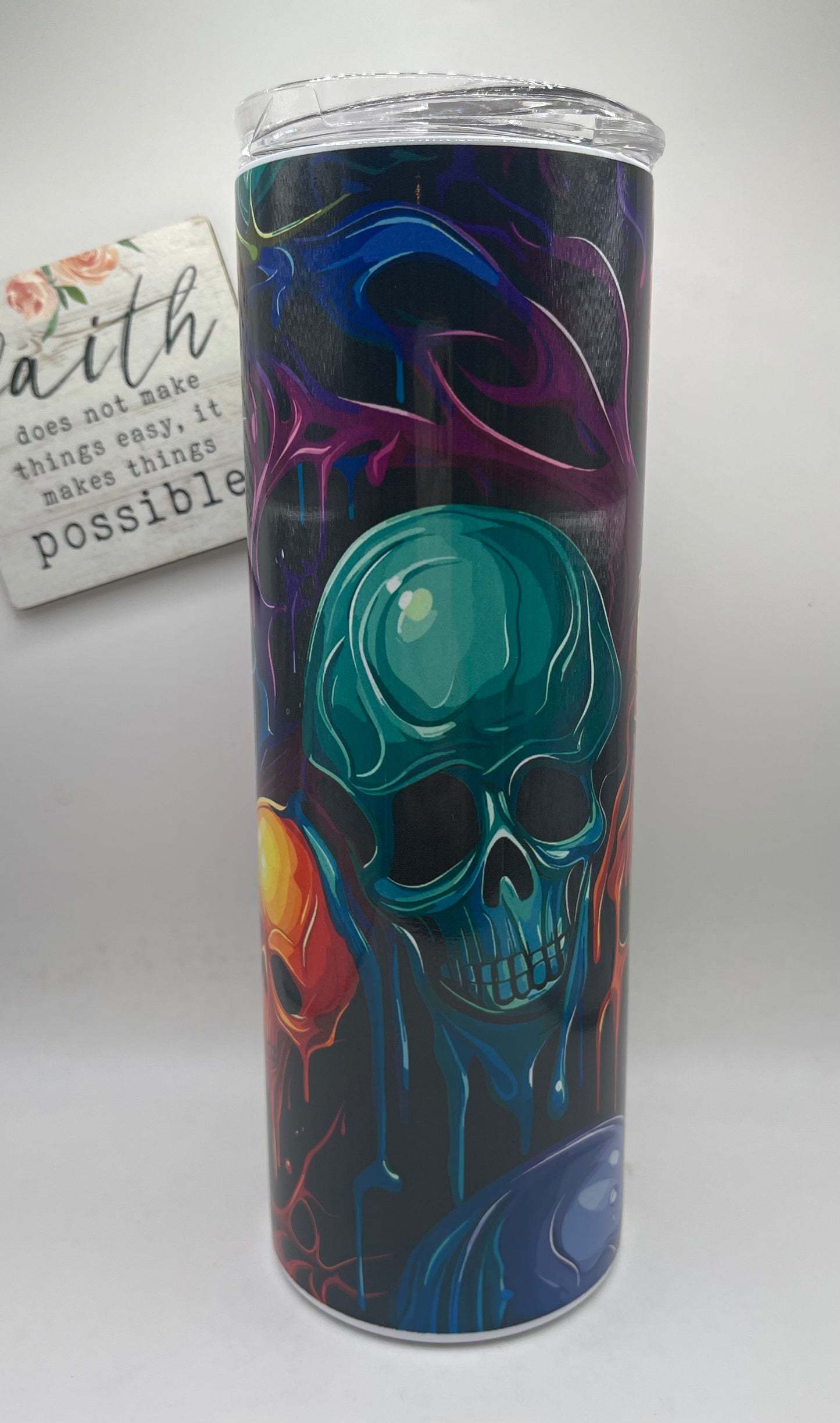 20oz. Tall Skinny Melting Skulls