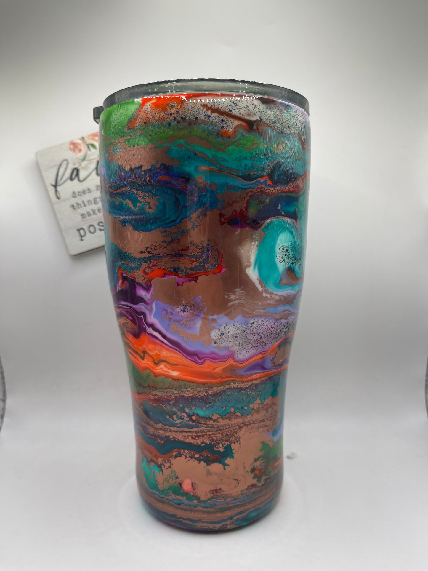 30oz. Curved Tumbler: Alcohol Ink Drop