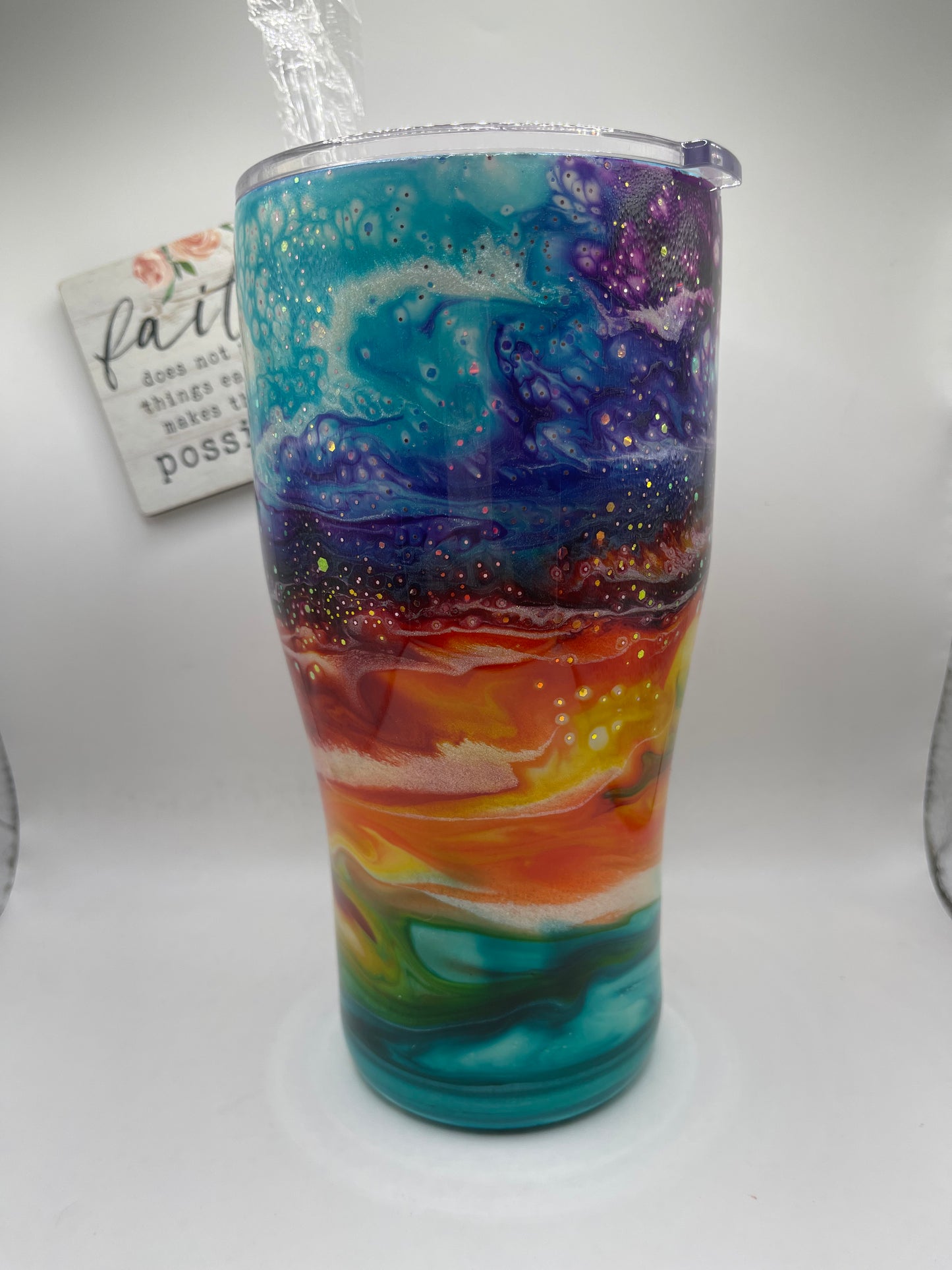 30oz. Curve Tumbler Alcohol Ink Drop