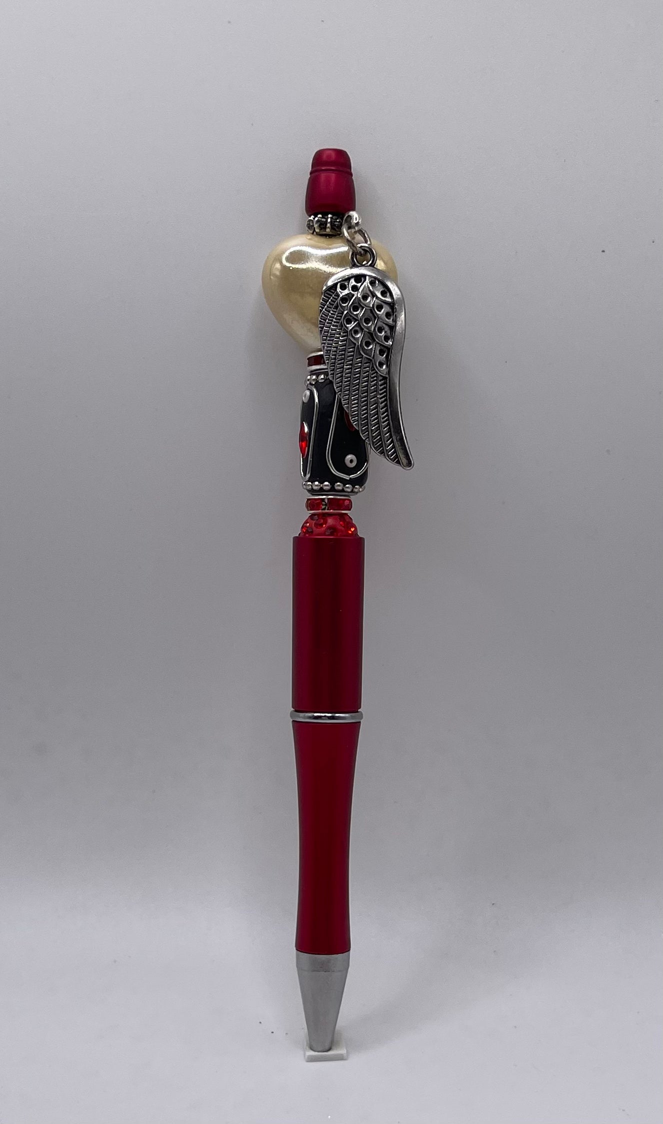 Beaded Pen Heart with Wing