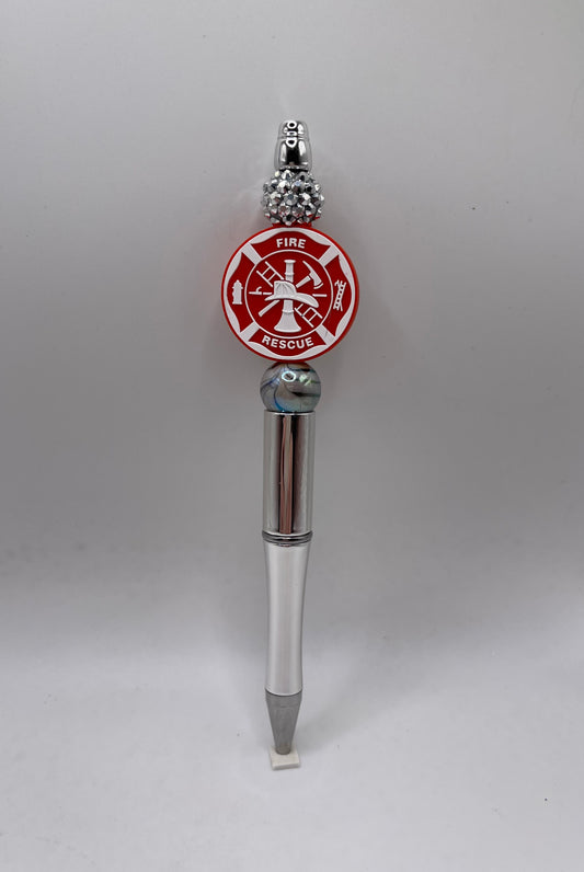 Beaded Fire Fighter Pen